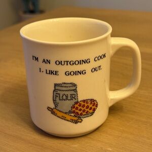 Vintage 1985 H.O.L. Funny I'm An Outgoing Cook Mug Cup Ceramic Chef